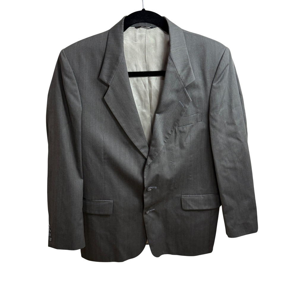 Hardwick Clothes Mens 42L Grey Pinstripe Suit Jacket Blazer Crafted‎ in USA